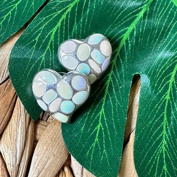 BOGO FREE MOSIAC HEART ENAMLE EARRINGS STUDS - Picture 1 of 5
